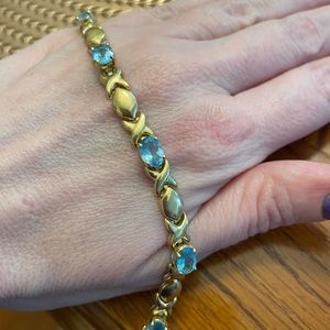 Blue topaz 14k gold bracelet